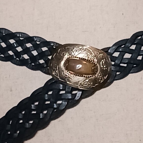 Boho Style Versatile Belt with Unique Buckle Hook Closure Dark Blue/Green Color - Picture 2 of 9